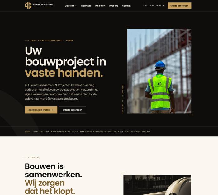 Portfolio website AG Bouw MP