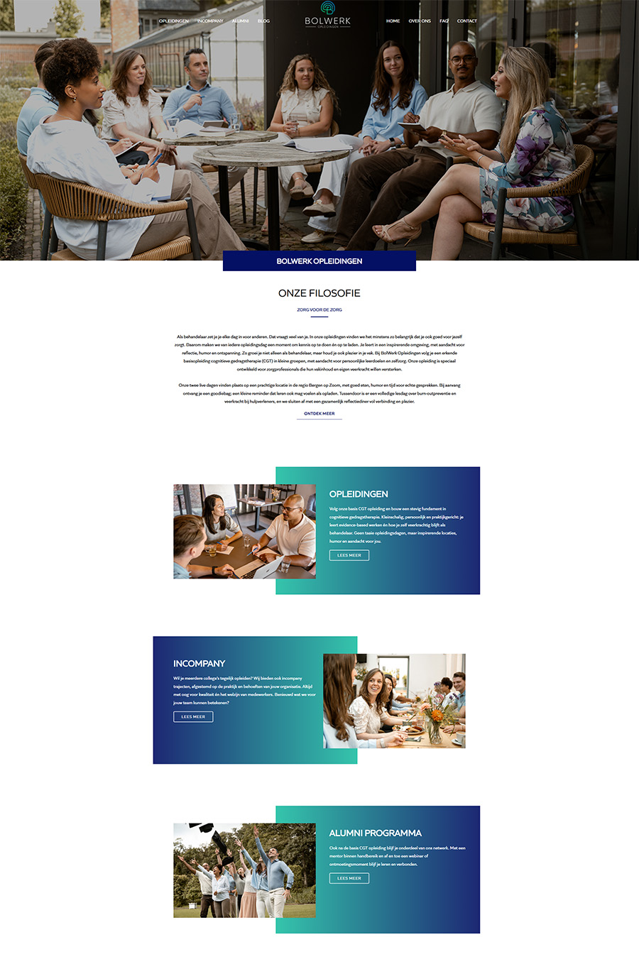 Bolwerk Opleidingen homepage desktop