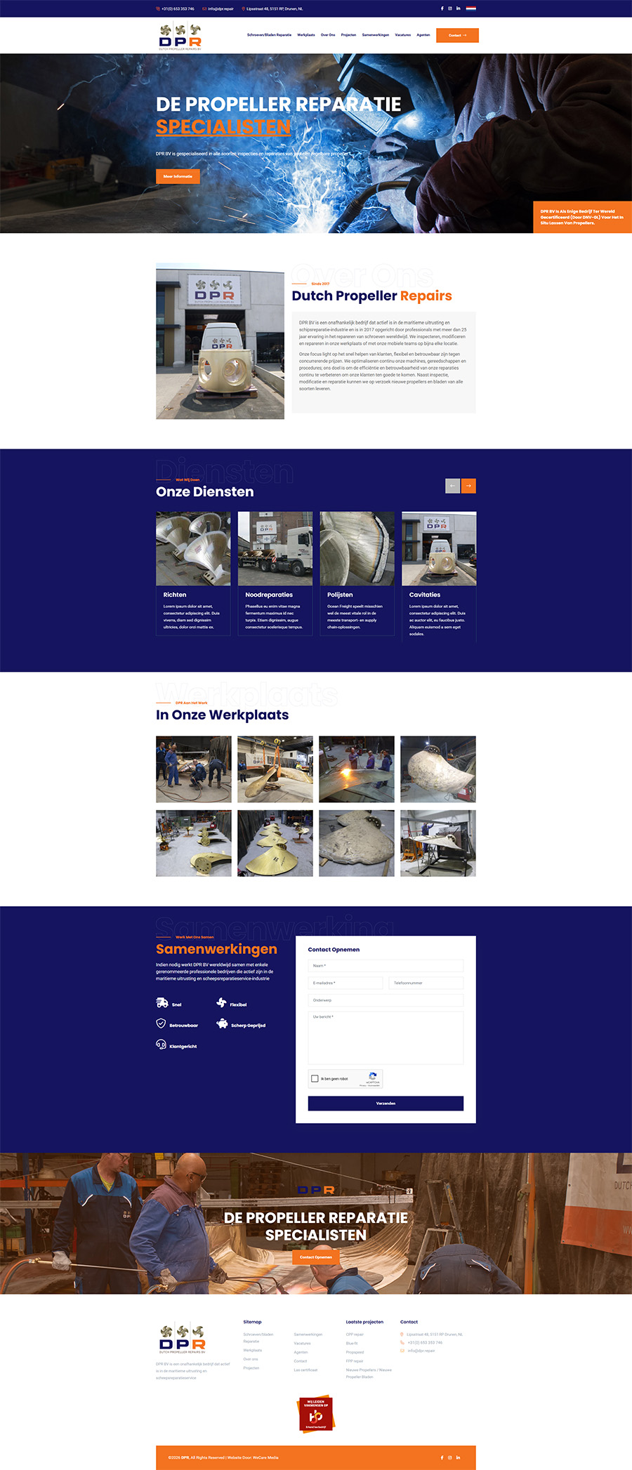 Overzicht van de homepage van DPR