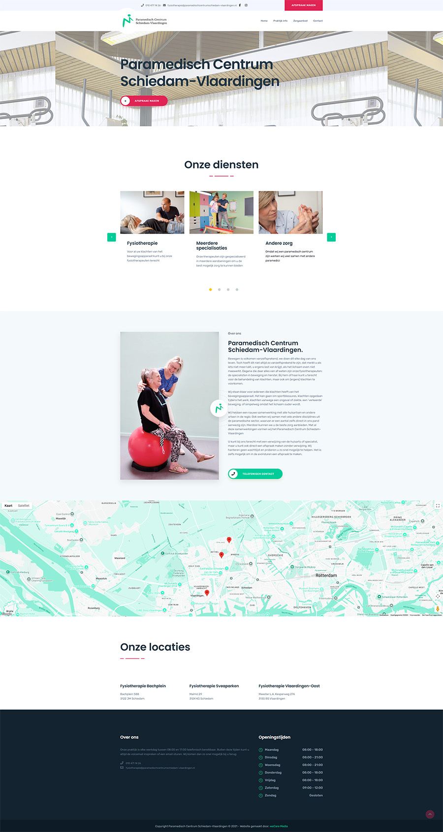 Overzicht van de homepage van PMCSV