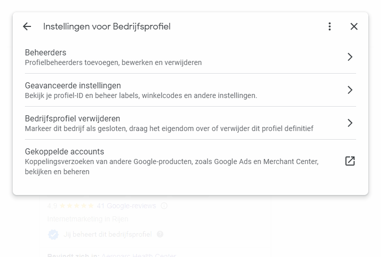 Gebruiker uitnodigen Google bedrijfsprofiel