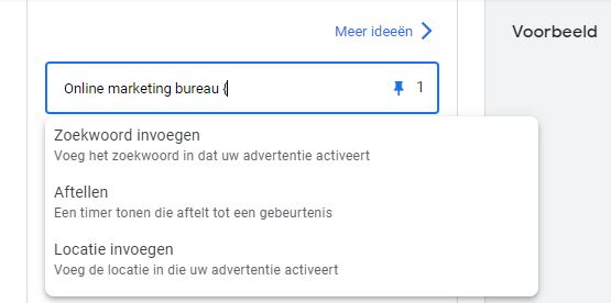 Google Ads dynamische functies