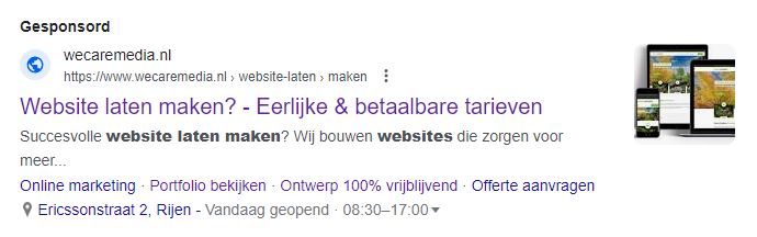 Google Ads voorbeeld