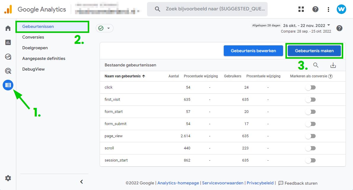 Google Analytics 4 gebeurtenis aanmaken