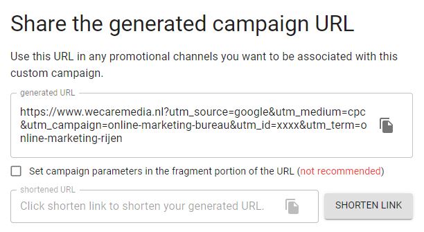 UTM URL builder Google Analytics