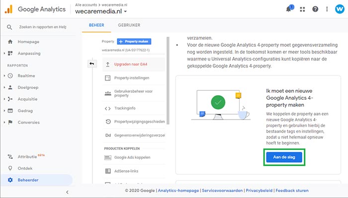 Google Analytics dual tracking stap 2