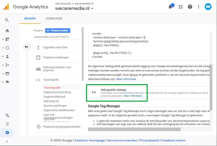 Google Analytics dual tracking stap 7