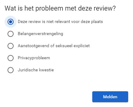 Google review verwijderen stap 2