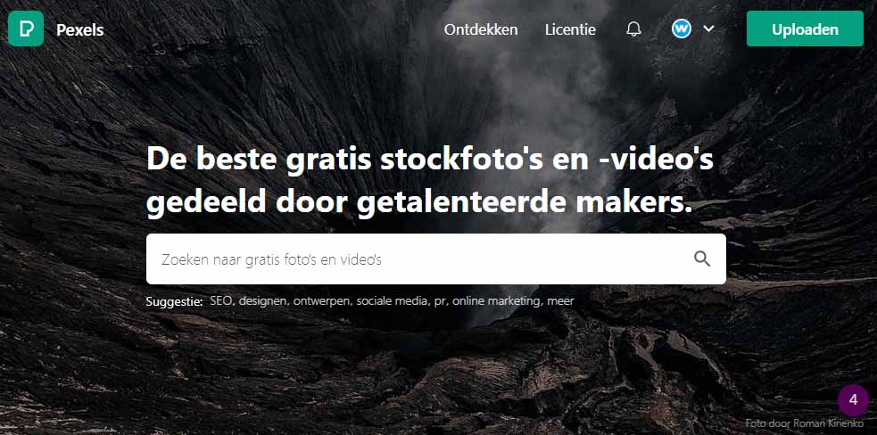 Pexels.com voor het downloaden van gratis afbeeldingen