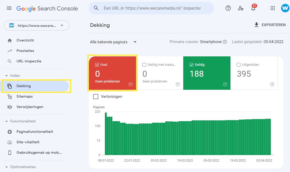 Serverfouten Google Search Console